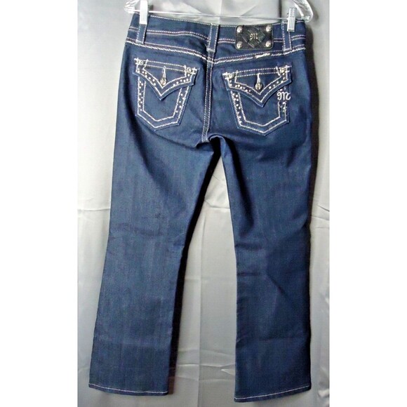 Miss Me Easy Boot Jeans Women's 26 30x29 Bootcut Flap Pocket Rhinestone JE5663EN - Picture 1 of 9